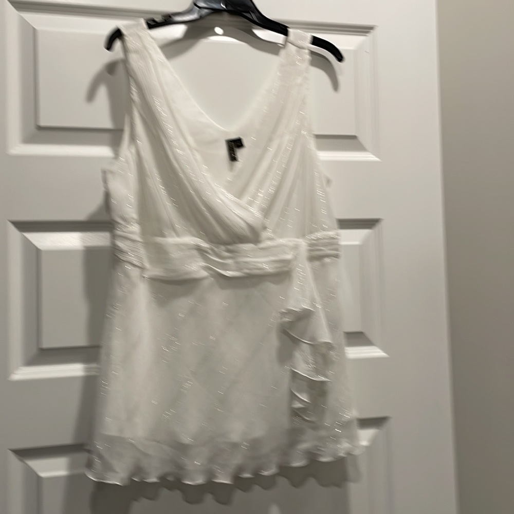 White Top with Silver Shimmer